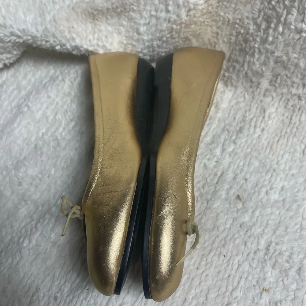 Tic Tac Toe leather Gold wedge slip on SZ8M